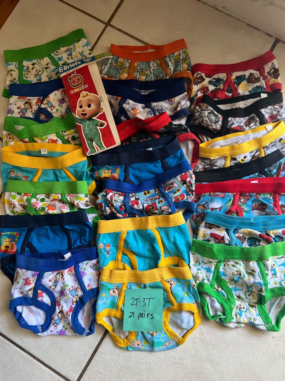 Children's Cartoon Briefs Pack - Multicolor 2T-3T